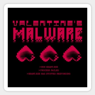 Valentine’s Malware – Glitched Pixel Hearts & Broken Love Code Magnet